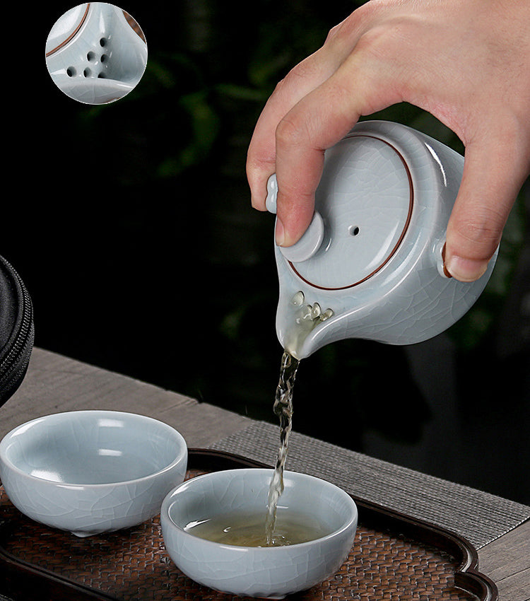 Porcelain Tea set with infuser 1 Pot 2 Cups