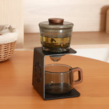 Rora Black Iron Frame Semi-Automatic Glass Teapot Lazy Kungfu Magnetic Tea Set Teapot