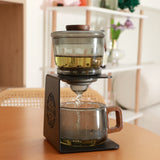 Rora Black Iron Frame Semi-Automatic Glass Teapot Lazy Kungfu Magnetic Tea Set Teapot