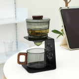 Rora Black Iron Frame Semi-Automatic Glass Teapot Lazy Kungfu Magnetic Tea Set Teapot