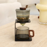 Rora Black Iron Frame Semi-Automatic Glass Teapot Lazy Kungfu Magnetic Tea Set Teapot