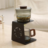 Rora Black Iron Frame Semi-Automatic Glass Teapot Lazy Kungfu Magnetic Tea Set Teapot