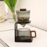 Rora Black Iron Frame Semi-Automatic Glass Teapot Lazy Kungfu Magnetic Tea Set Teapot