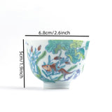 Four tone too blue and white color fish algae pattern cup Jingdezhen Chinese retro tea set tea cup hand-painted tea single cup