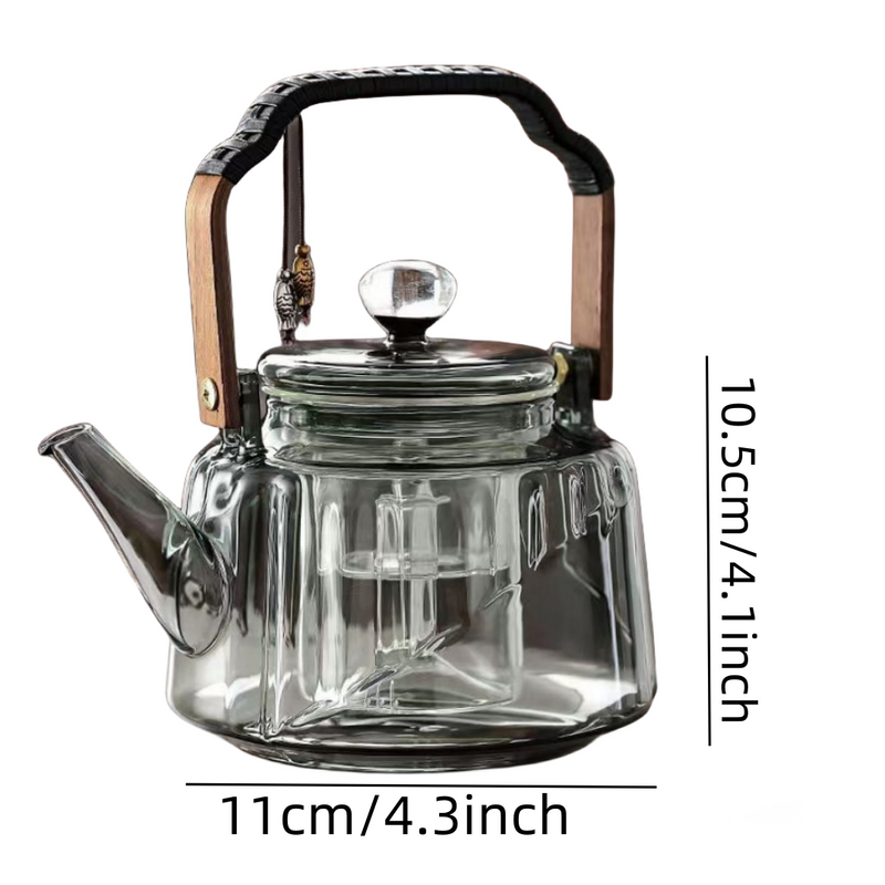 Walnut electric pottery stove household small tea maker glass kettle steaming teapot kung fu tea set