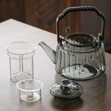 Walnut electric pottery stove household small tea maker glass kettle steaming teapot kung fu tea set