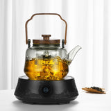 Walnut electric pottery stove household small tea maker glass kettle steaming teapot kung fu tea set