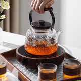 Walnut electric pottery stove household small tea maker glass kettle steaming teapot kung fu tea set