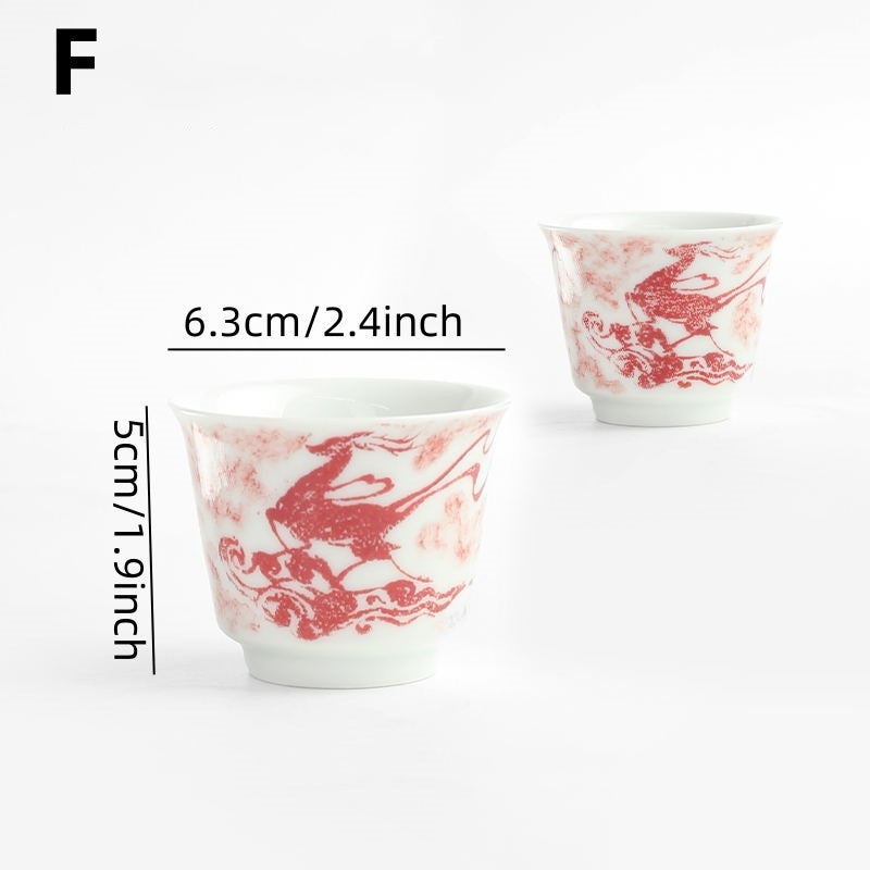 Less porcelain selected Dunhuang series rubbing master cup single cup Jingdezhen traditional tea tea cup manual sample tea cup