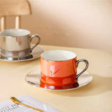 Ceramic Pearl Coffee Cup Afternoon Tea Pot with Saucer