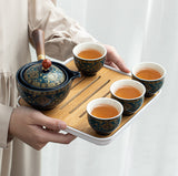 Gradient Ceramic Travel Tea Set